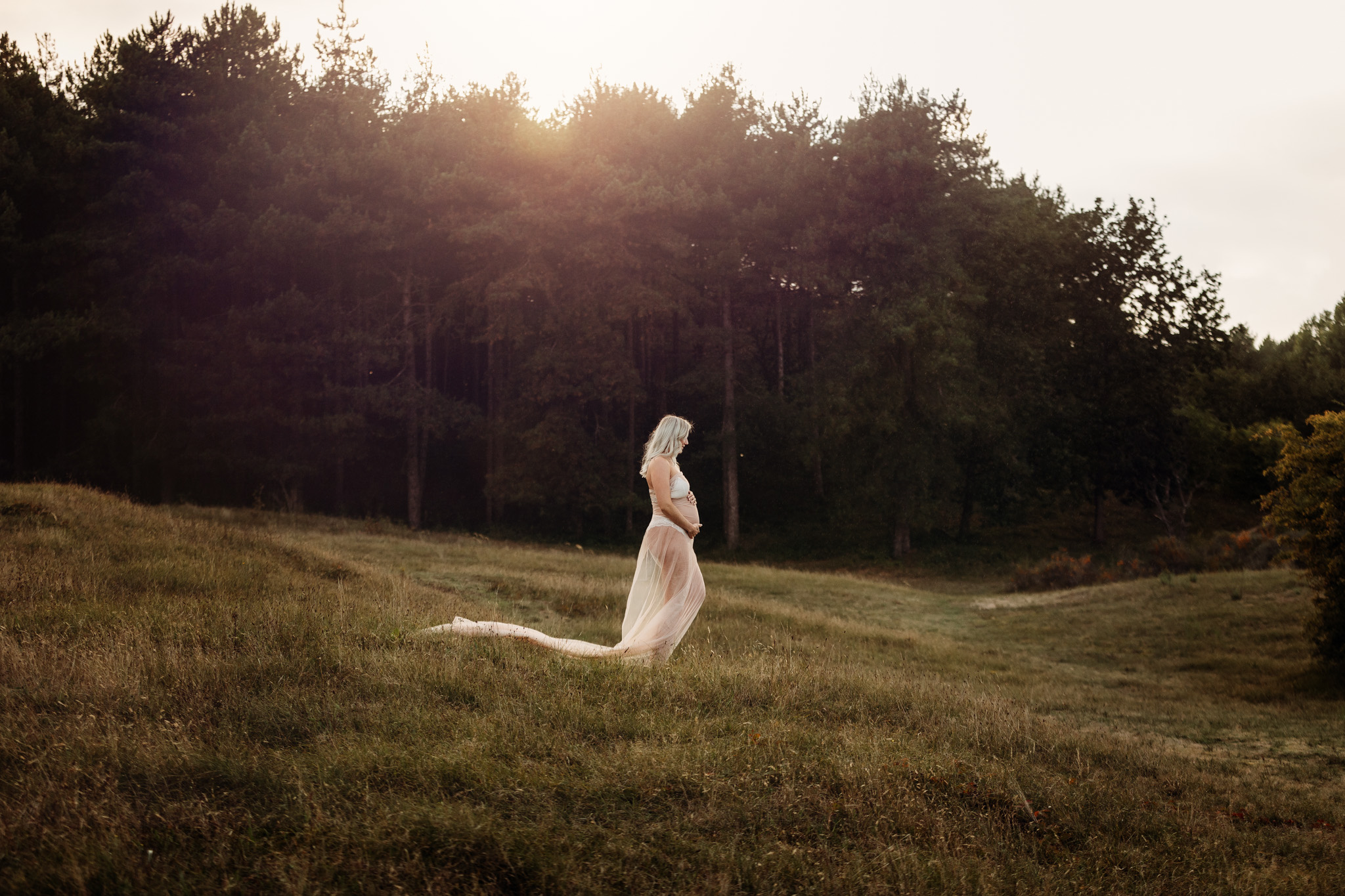 Zwangerschapsshoot zonsondergang